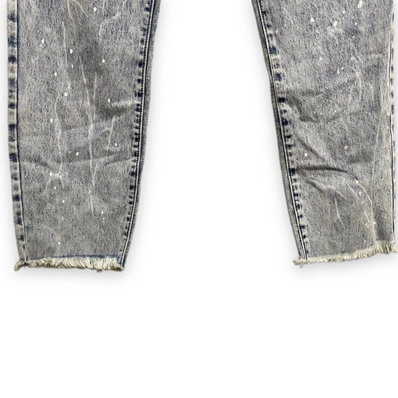 YMI High Rise Dream Jeans Distressed Ankle Length Raw Hem Splatter Paint Size 7 - Picture 4 of 10